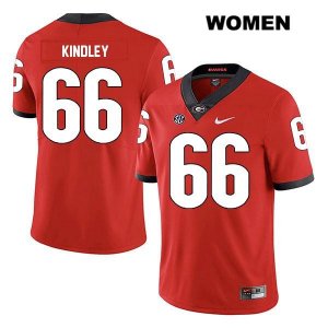 Women's Georgia Bulldogs NCAA #66 Solomon Kindley Nike Stitched Red Legend Authentic College Football Jersey ISD1554RR